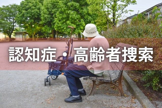 公園のベンチに座る高齢女性