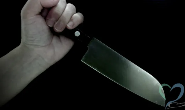 逆恨みから包丁を持つ人の手